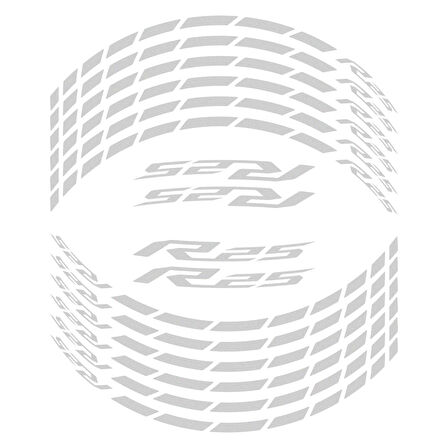 GP Kompozit Yamaha R25 2015-2024 Uyumlu Jant Şeridi Reflektif Gri