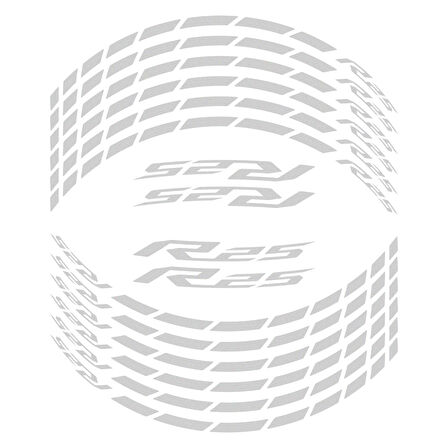 GP Kompozit Yamaha R25 2015-2024 Uyumlu Jant Şeridi Reflektif Gri