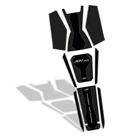 Gp Kompozit Tank Pad Seti 9 Parça Siyah Karbon Honda Adv 350 2023-2024