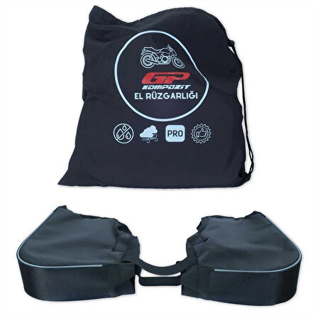 GP Kompozit Universal Naked / Max Scooter El Korumalı Rüzgarlık Siyah