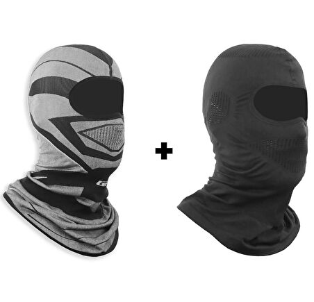 GP Kompozit Motorcu Balaklava Maske Seti (1 Adet Yazlık + 1 Adet Kışlık)