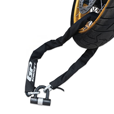 GP Kompozit Universal 1.5 mt 10 mm Kesilmez Motosiklet Zinciri ve Kilidi