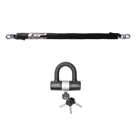 GP Kompozit Universal 1.5 mt 10 mm Kesilmez Motosiklet Zinciri ve Kilidi