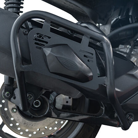 GP Kompozit Yamaha XMAX 250-400 2025 Uyumlu Kapaklı Egzoz Koruma Demiri Siyah