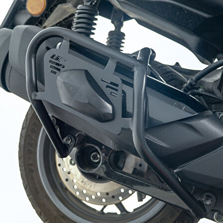 GP Kompozit Yamaha XMAX 250-400 2025 Uyumlu Kapaklı Egzoz Koruma Demiri Siyah