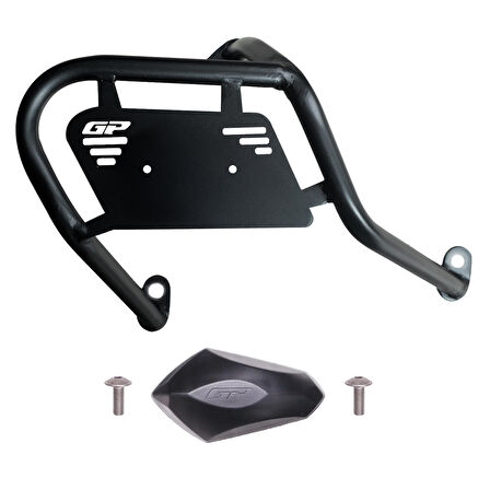 GP Kompozit Yamaha XMAX 250-400 2025 Uyumlu Kapaklı Egzoz Koruma Demiri Siyah