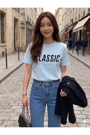 Unisex Classical Baskılı Tasarım Tshirt