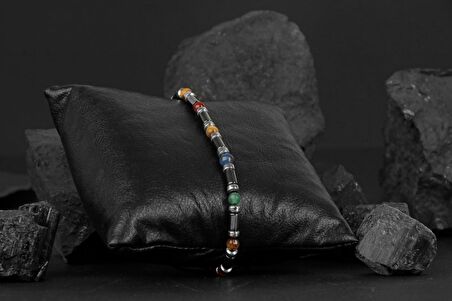 Kaplan Gözü-Hematit- Akik-Aventurin-Lapis Lazuli Doğal Taş Bileklik