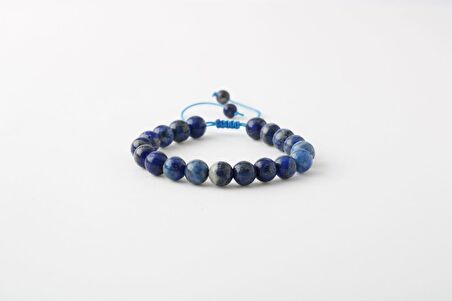 Lapis Lazuli 8mm Merdiven Kapama Doğal Taş Bileklik