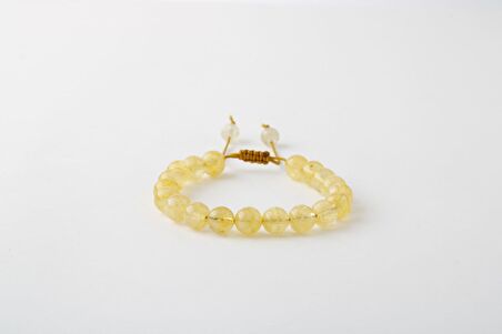 Sitrin 8mm Merdiven Kapama Doğal Taş Bileklik