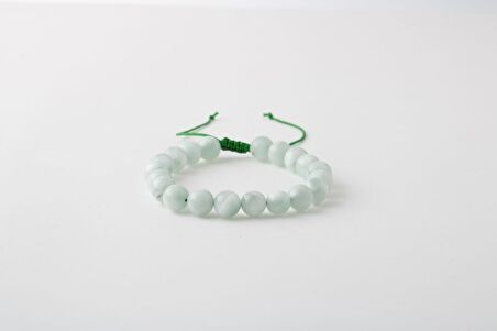 Yeşil Larimar 8mm Merdiven Kapama Doğal Taş Bileklik