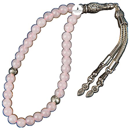 Pembe Kuvars (Gül Kuvars) Doğal Taş Tesbih 33lük - 6mm