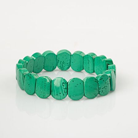 Malakit Doğal Taş Geniş Kesim Bileklik