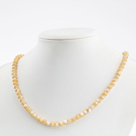 Sedef 6 mm Dizi Doğal Taş Kolye