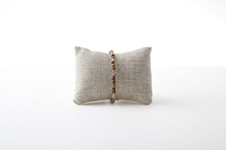 Kahve Göz Akik 3-4mm Doğal Taş Bileklik