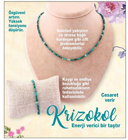 Krizokol 3-4mm Dizi Kolye Bileklik Takı Seti