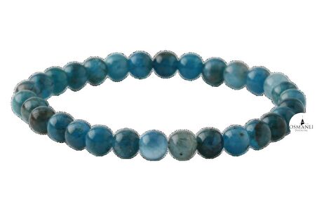 Mavi Apatit 6mm Doğal Taş Bileklik