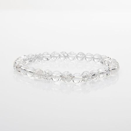 Kristal Kuvars 6mm Doğal Taş Bileklik