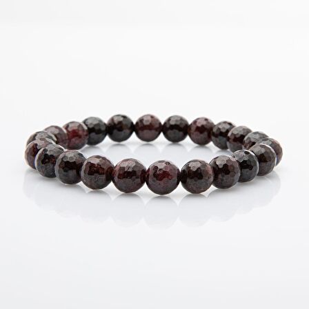 Bordo Granat Lal 8mm Doğal Taş Bileklik