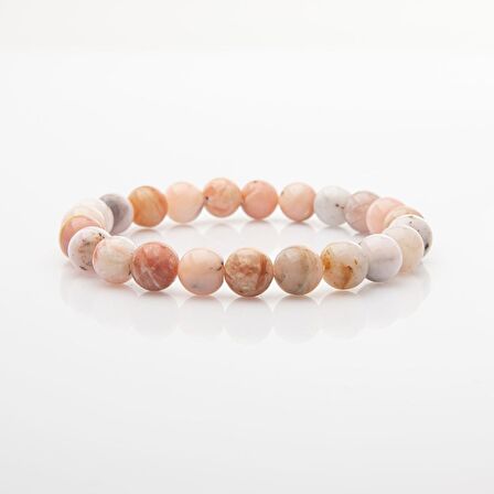 Opal Pembe 8mm Doğal Taş Bileklik