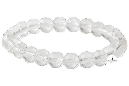 Kristal Kuvars 8mm Doğal Taş Bileklik