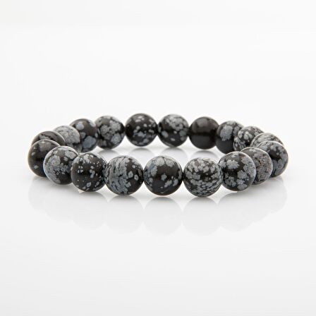Karlı Obsidyen 10mm Doğal Taş Bileklik