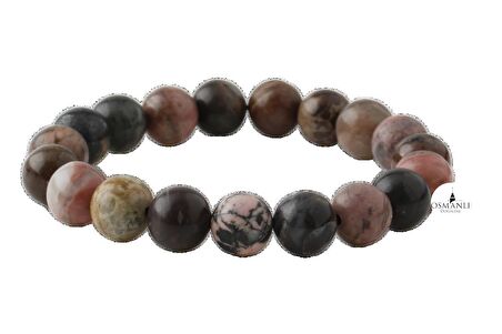 Rodonit 10mm Doğal Taş Bileklik
