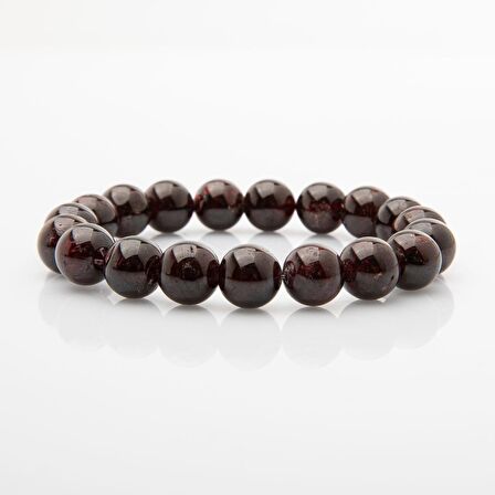 Bordo Granat Lal 10mm Doğal Taş Bileklik