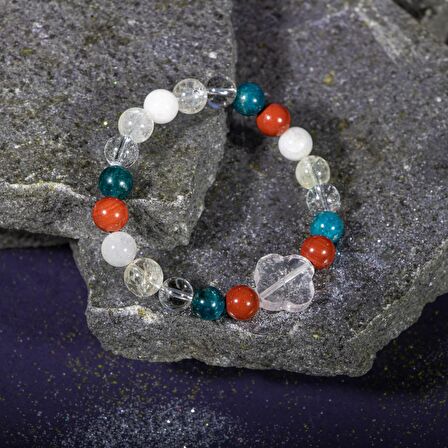 Akrep Burcu Bileklik Ay Taşı, Jasper, Kristal Kuvars, Mavi Apatit, Sitrin