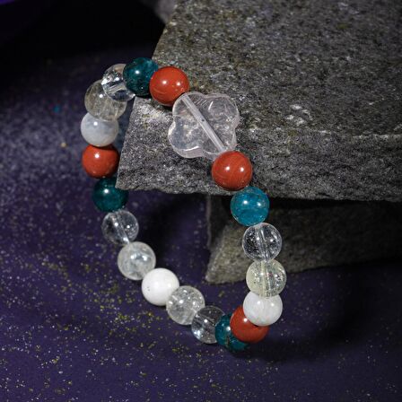 Akrep Burcu Bileklik Ay Taşı, Jasper, Kristal Kuvars, Mavi Apatit, Sitrin