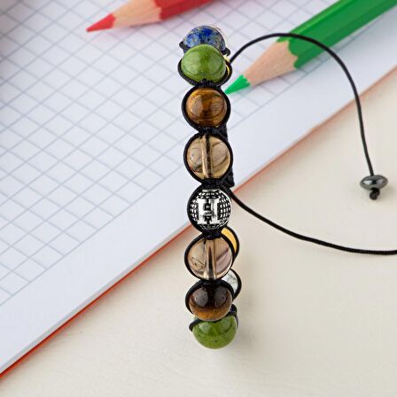 Erkek Öğrenci Doğal Taş Harfli Bileklik