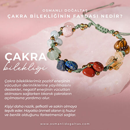 Çakra Bileklik BL-1293 Akuamarin, Jasper, Kaplan Gözü, Lapis, Pembe Kuvars, Sitrin