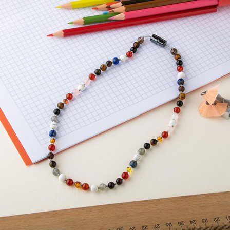 Öğrenci Kolyesi 6mm Doğal Taş Düğümlü Kolye