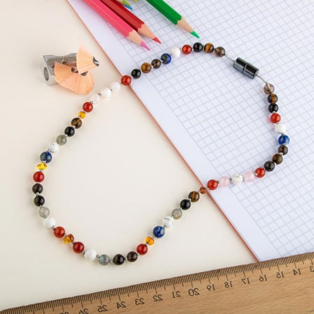 Öğrenci Kolyesi 6mm Doğal Taş Düğümlü Kolye