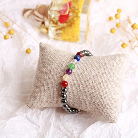 Çakra Bileklik Ametist, Jasper, Akik, Kuvars, Lapis