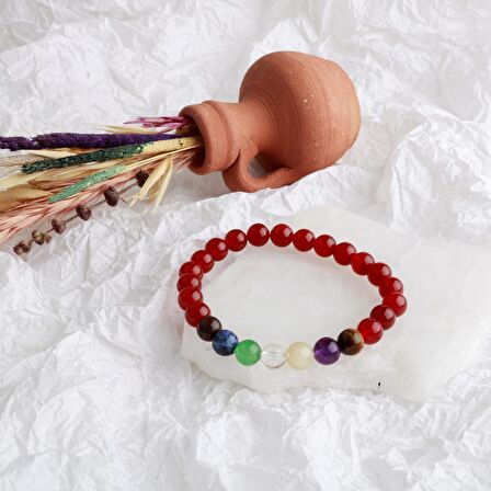 Akik Çakra Bileklik Ametist, Jasper, Kaplan Gözü, Akik, Kuvars, Lapis