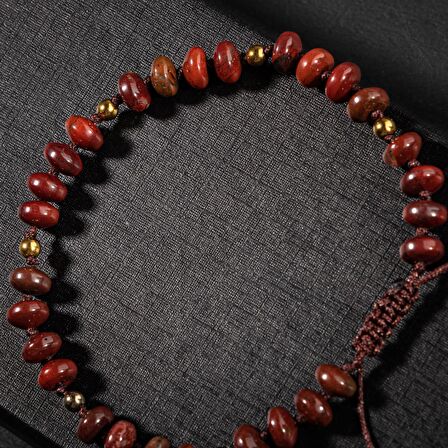 Dragon Jasper-Hematit Doğal Taş Erkek Tasarım Bileklik