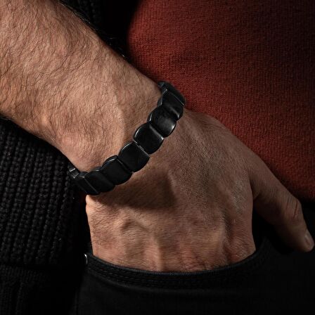 Şungit Doğal Taş Geniş Kesim Bileklik