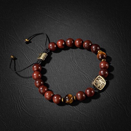 Kaplan Gözü-Hematit-Kuka Doğal Taş Gümüş Erkek Bileklik