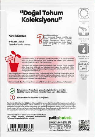 50 Adet Karışık Karpuz Tohumu (Siyah, Alaca, Kışlık Sarı)