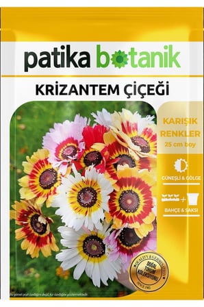 50 Adet Krizantem Çiçeği Tohumu (Chrysanthemum Carinm Ratuainbow Mixed)