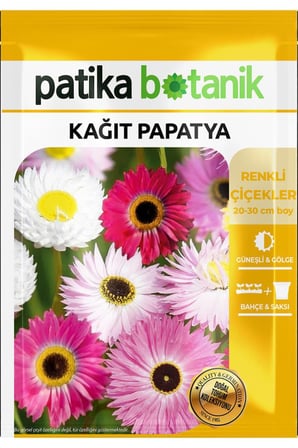 30 Adet Kağıt Papatya Çiçek Tohumu (Helipterum Roseum Mixture)