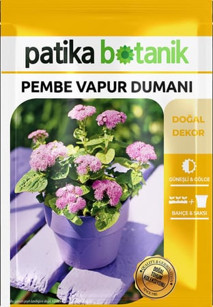 100 Adet Pembe Vapur Dumanı Çiçek Tohumu (Ageratum Mexicanum Dwarf Ball)