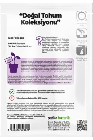 80 Adet Ata Tohumu Mor Fesleğen / Mor Reyhan Bitki Tohumu (Ocimum Basilicum)