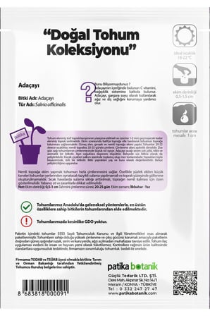 40 Adet Adaçayı (Salvia Officinalis) Çiçek Tohumu 