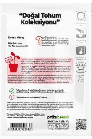 1500 Adet Ata Tohumu Kırmızı Havuç