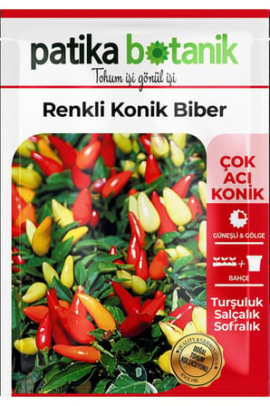 150 Adet Ata Tohumu Renkli Konik Biber