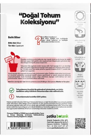 80 Adet Ata Tohumu Balık Biber