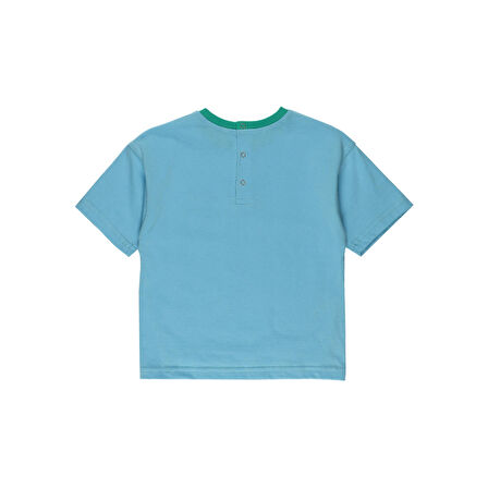 Panço Erkek Çocuk Baskılı Kısa Kollu T-shirt Mavi