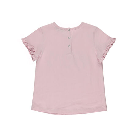 Panço Kız Çocuk Baskı Detaylı T-Shirt Pembe